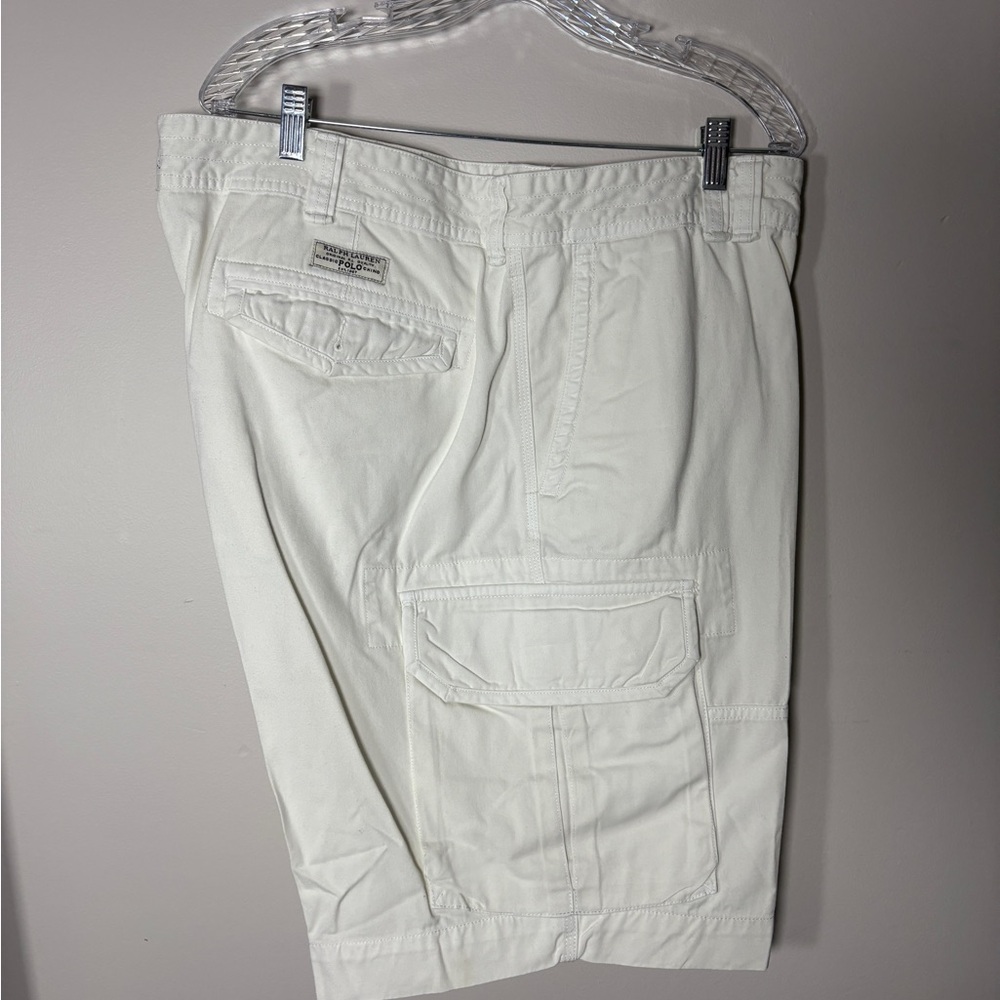 Ralph Lauren Big & Tall White Cargo Shorts with Relaxed Fit